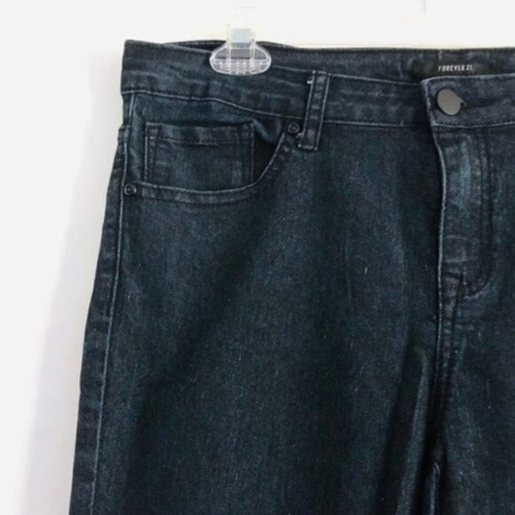 forever 21 Jeans 31 Skinny Denim Dark Blue Wash - Picture 3 of 9